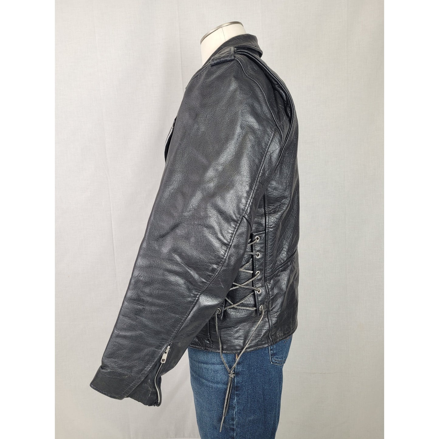 Milwaukee Leather Black Motorcycle Jacket Thick Heavy Moto Rock Men's Sz XL