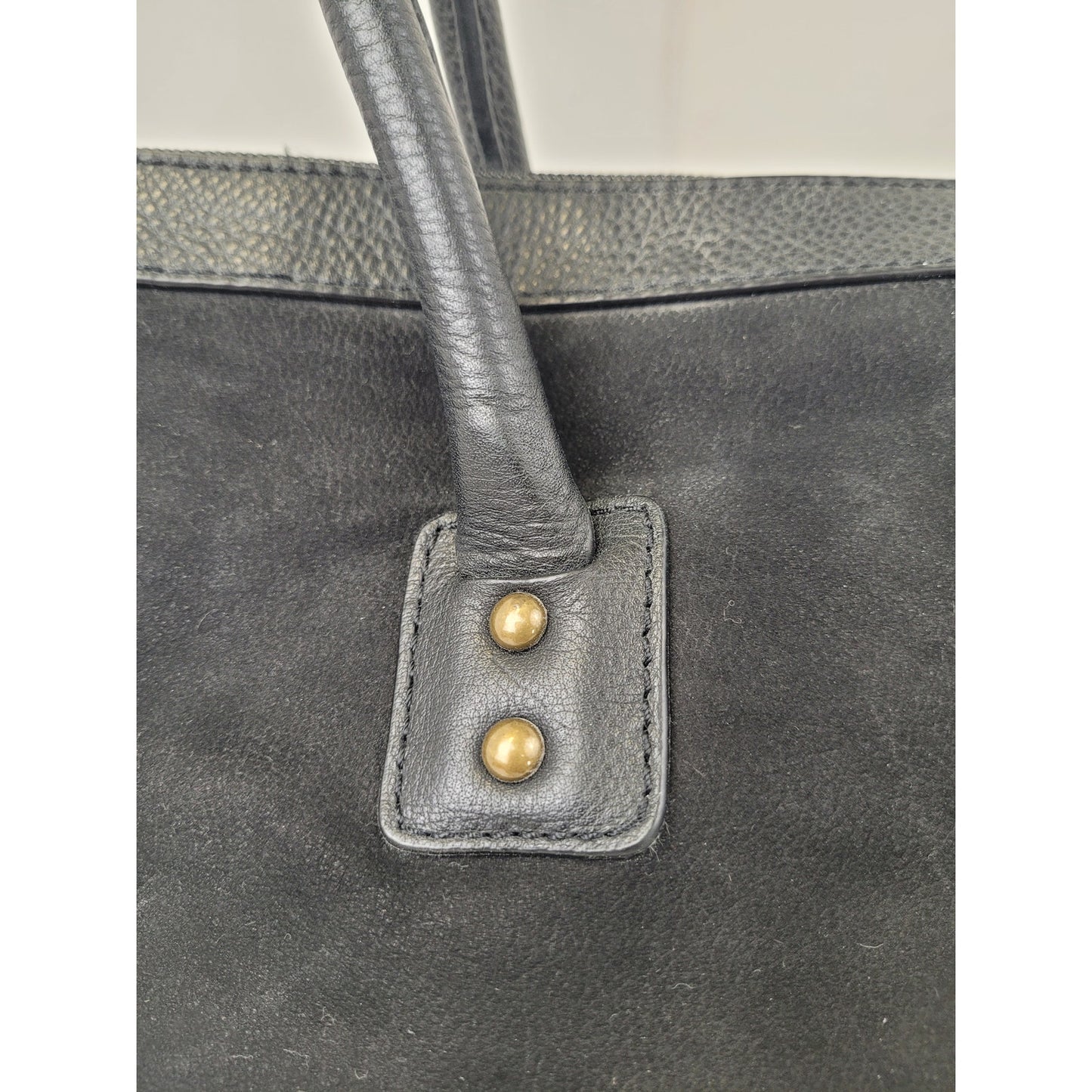 Filson Black Leather Tote Bag 17" x 15" x 8" EUC