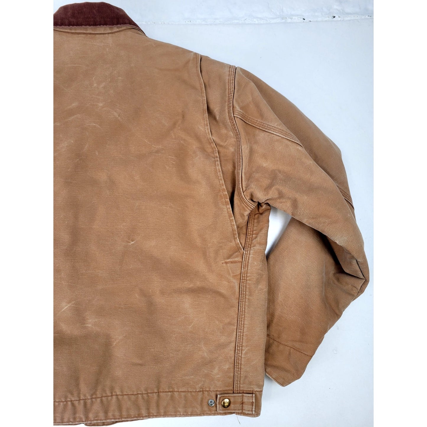 Vintage 2005 Carhartt Brown Canvas Work Jacket Blanket Lined Men's Sz L/XL
