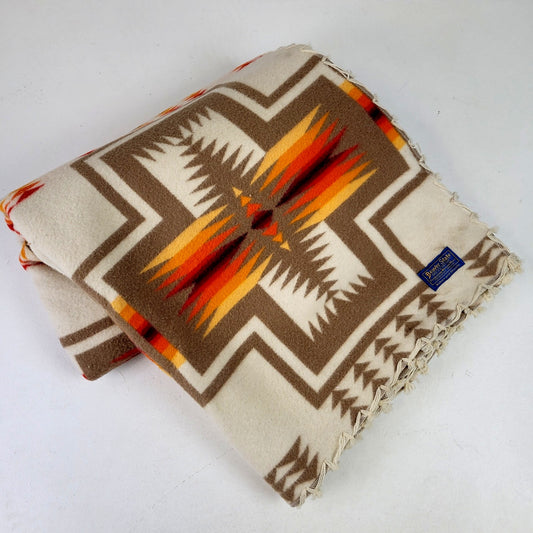 Vintage Pendleton Beaver State Virgin Wool Chief Joseph Throw Blanket