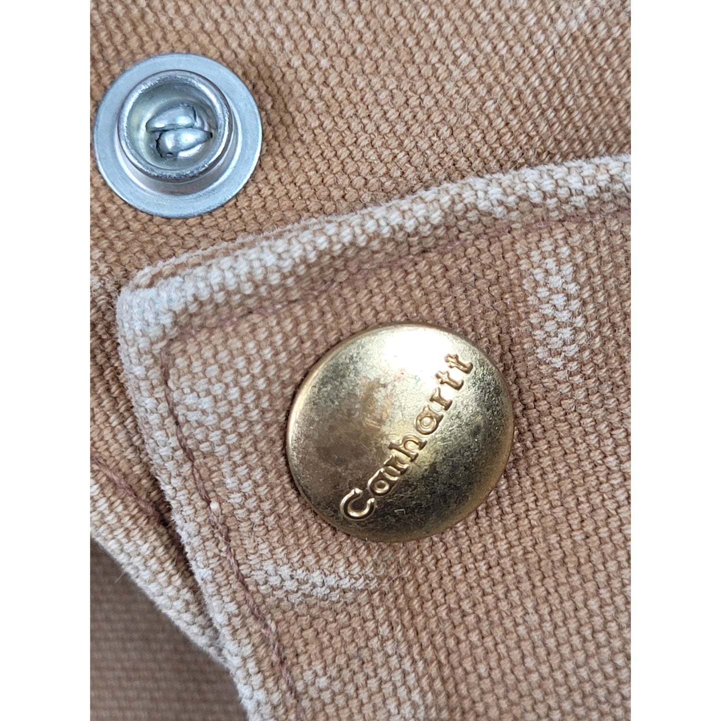 Vintage 2005 Carhartt Brown Canvas Work Jacket Blanket Lined Men's Sz L/XL