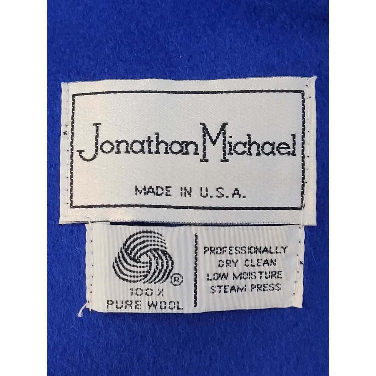 Vintage 1980s Cobalt Blue Double-Breasted Wool Overcoat Gold-Tone Buttons Sz M/L