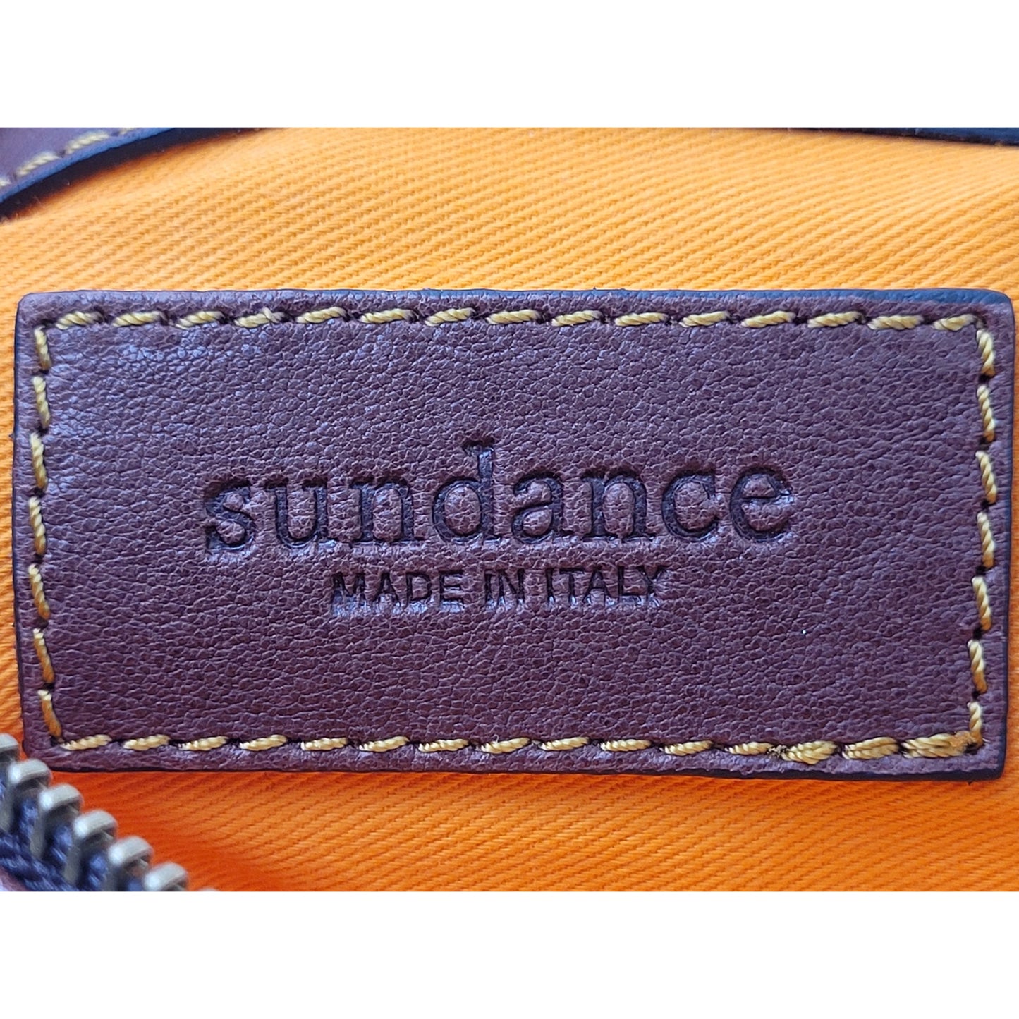 Sundance Soft Cognac Leather Crossbody Hobo Bag Purse Made in Italy