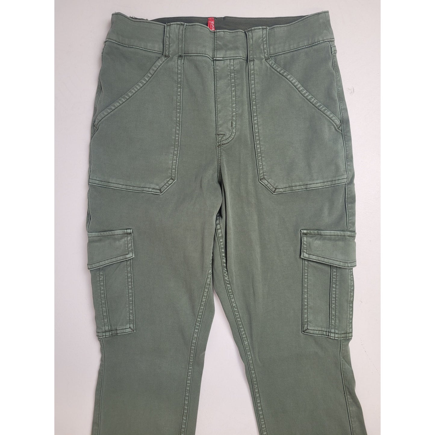 Spanx Stretch Twill Ankle Cargo Pant in Soft Sage Sz L Retail $128