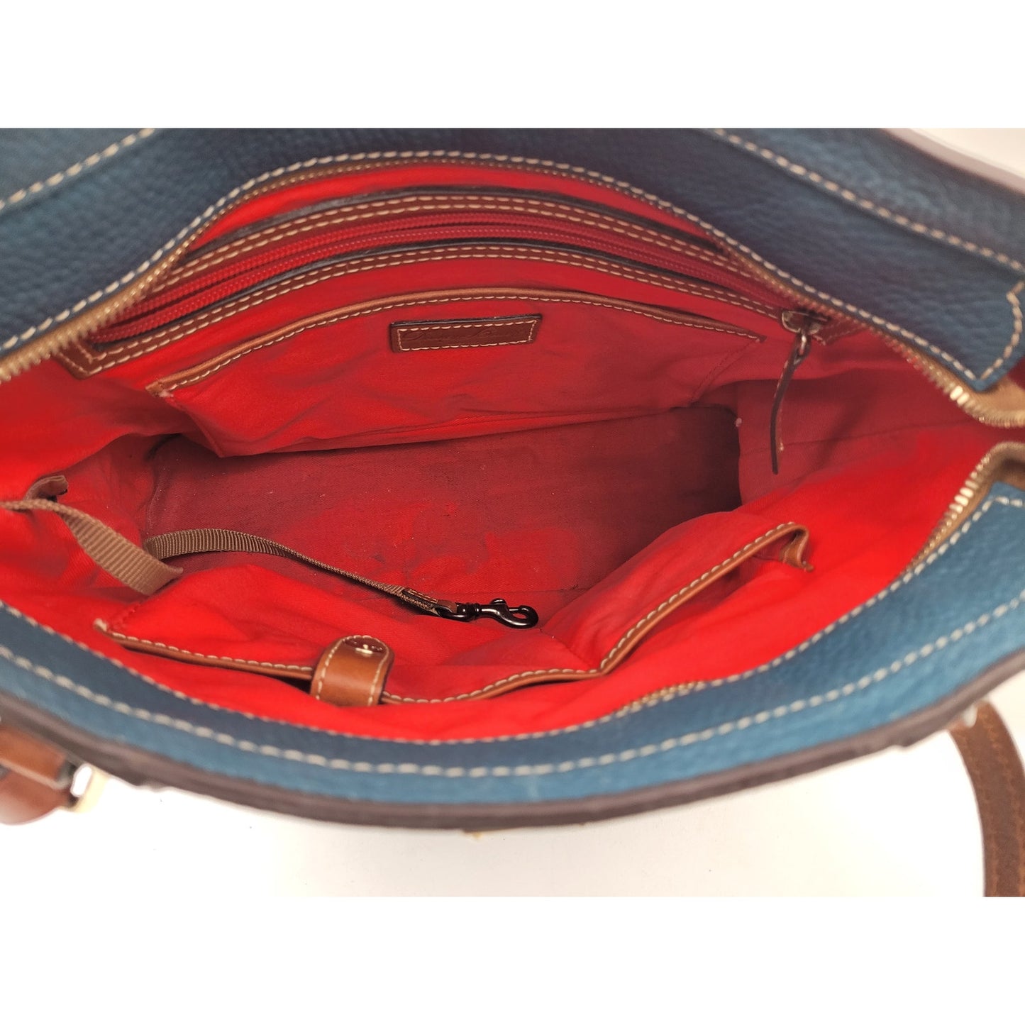 Dooney & Bourke Pebble Grain Small Lexington Purse Blue & Brown