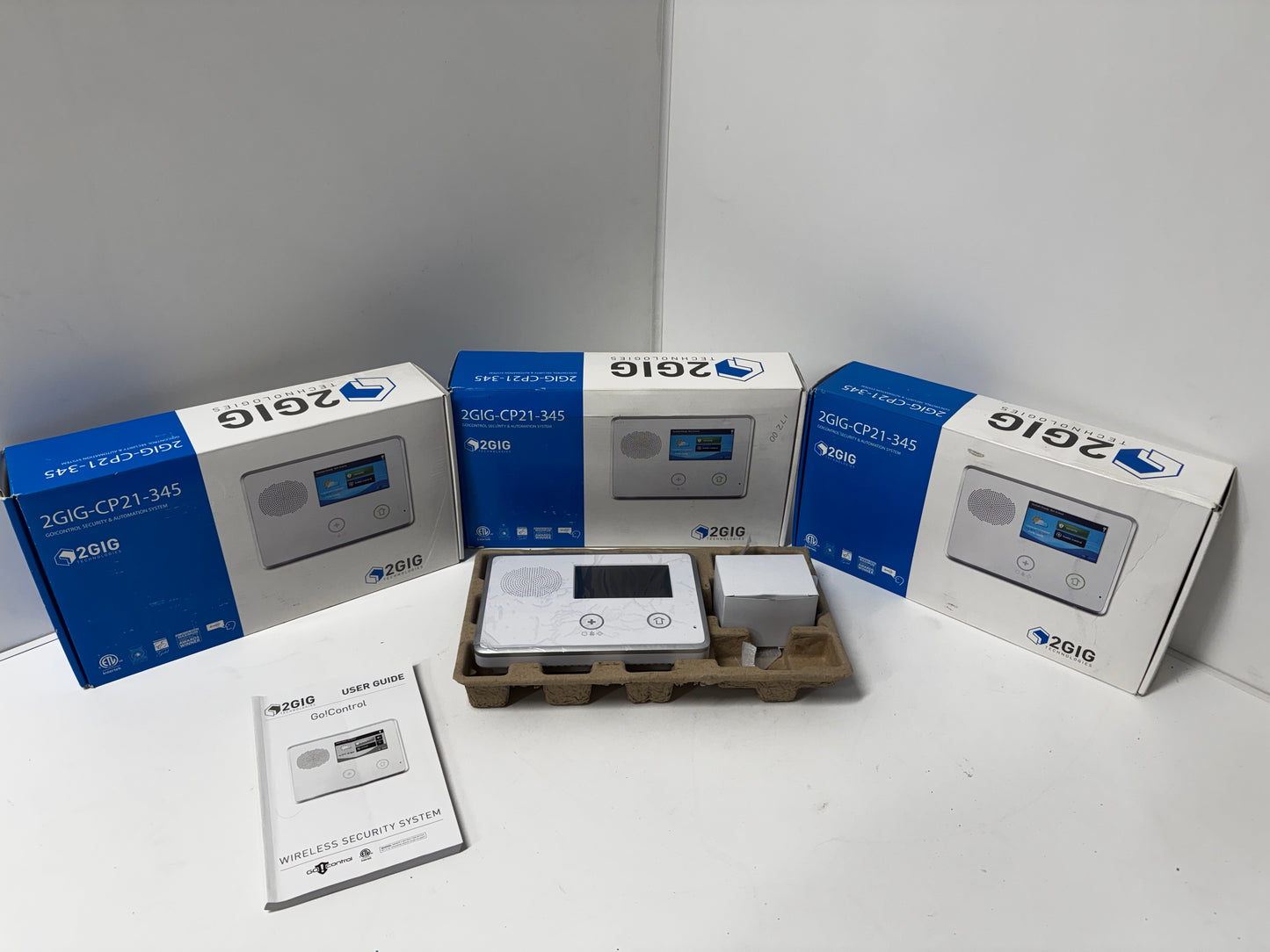 Set of 3 2GIG-CP21-345 Home Security Automation Systems (1 Box Sealed All Untested)