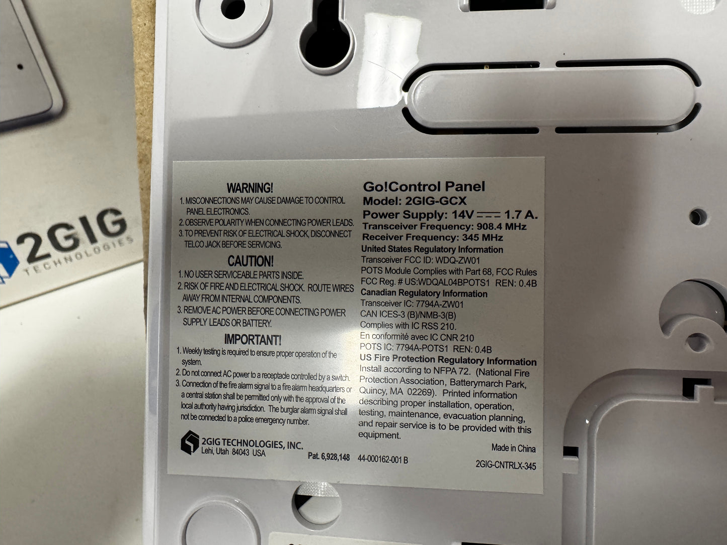 Set of 3 2GIG-CP21-345 Home Security Automation Systems (1 Box Sealed All Untested)