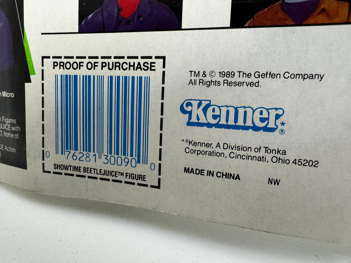 Vintage Beetlejuice Showtime Rotten Rattler Kenner 1989, Worn Packaging