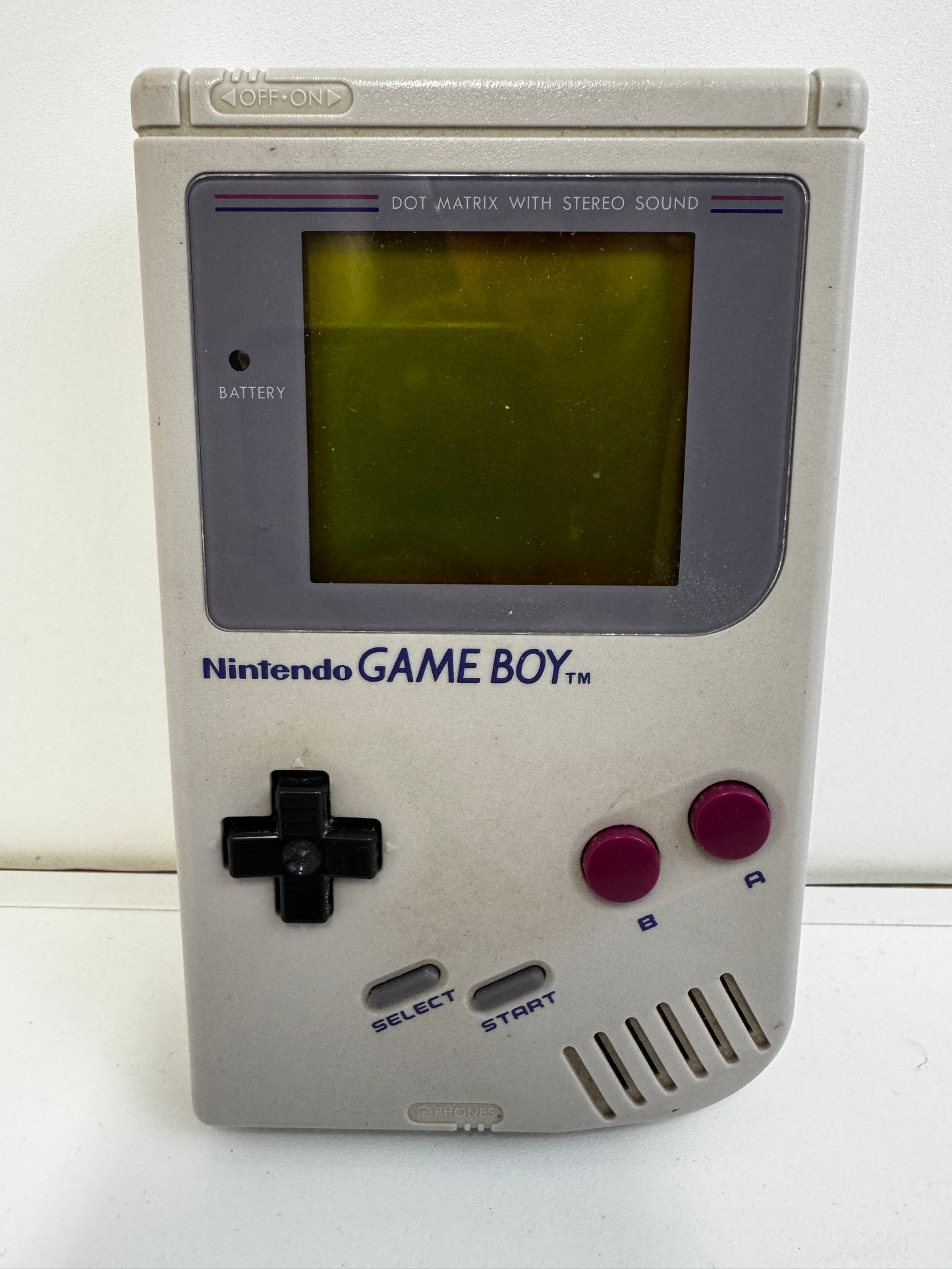 Original Gameboy DMG-01 & Tetris (Tested Working) Screen Cover Unglued