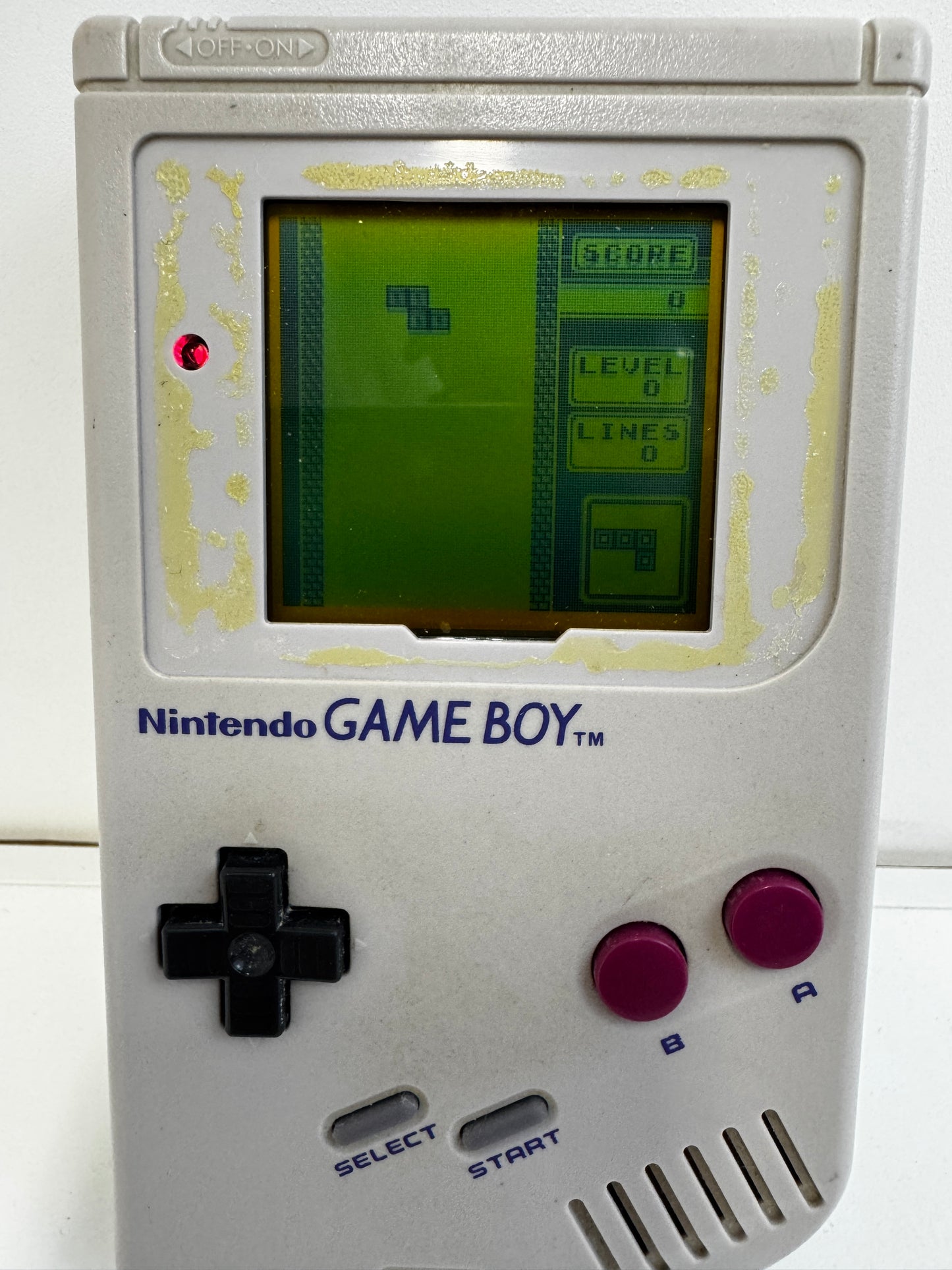 Original Gameboy DMG-01 & Tetris (Tested Working) Screen Cover Unglued