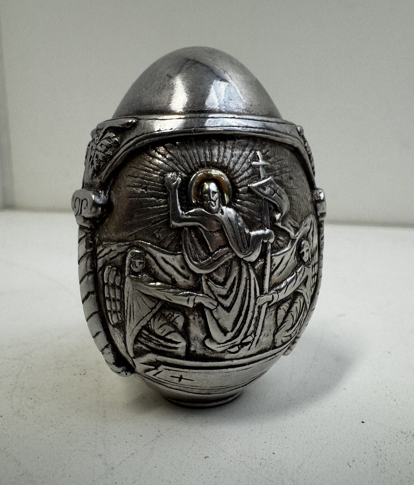 Ag 950 Silver Egg with Biblical Scene Made in Greece