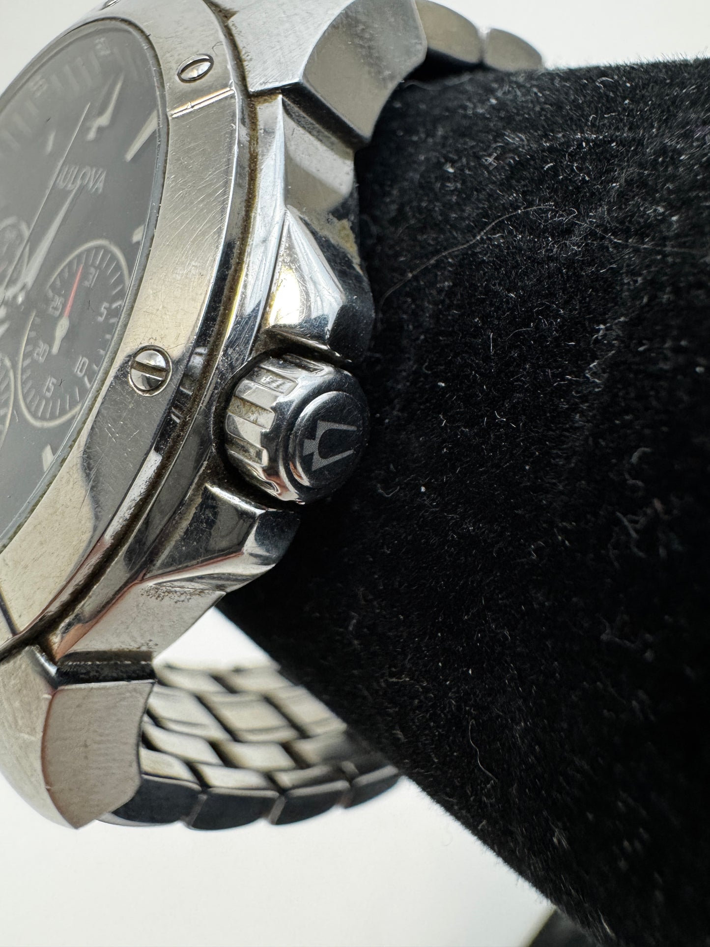 Bulova 96C107 Silver Tone Stainless Steel Case Silver Tone Bracelet Men's (Untested)