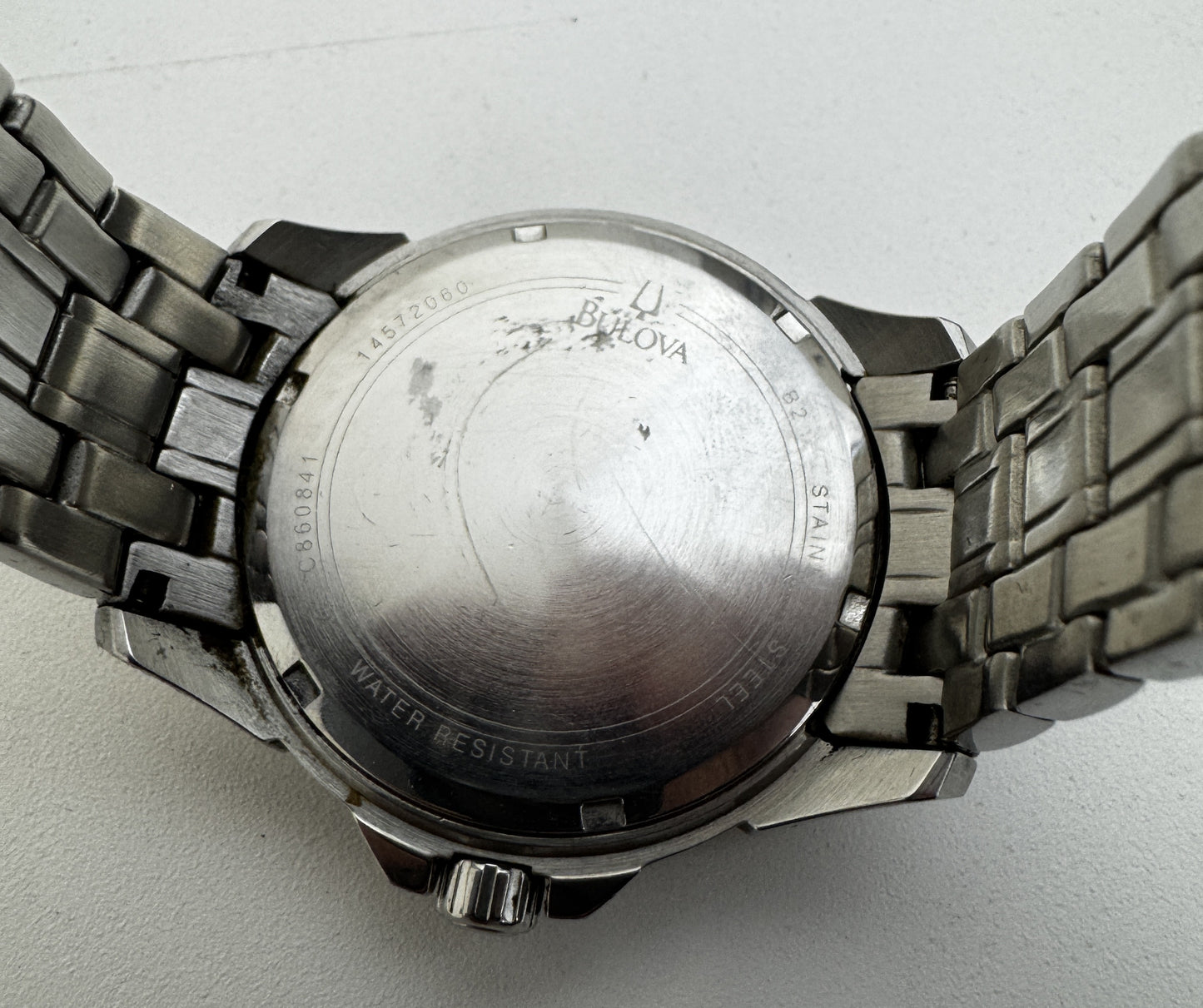 Bulova 96C107 Silver Tone Stainless Steel Case Silver Tone Bracelet Men's (Untested)