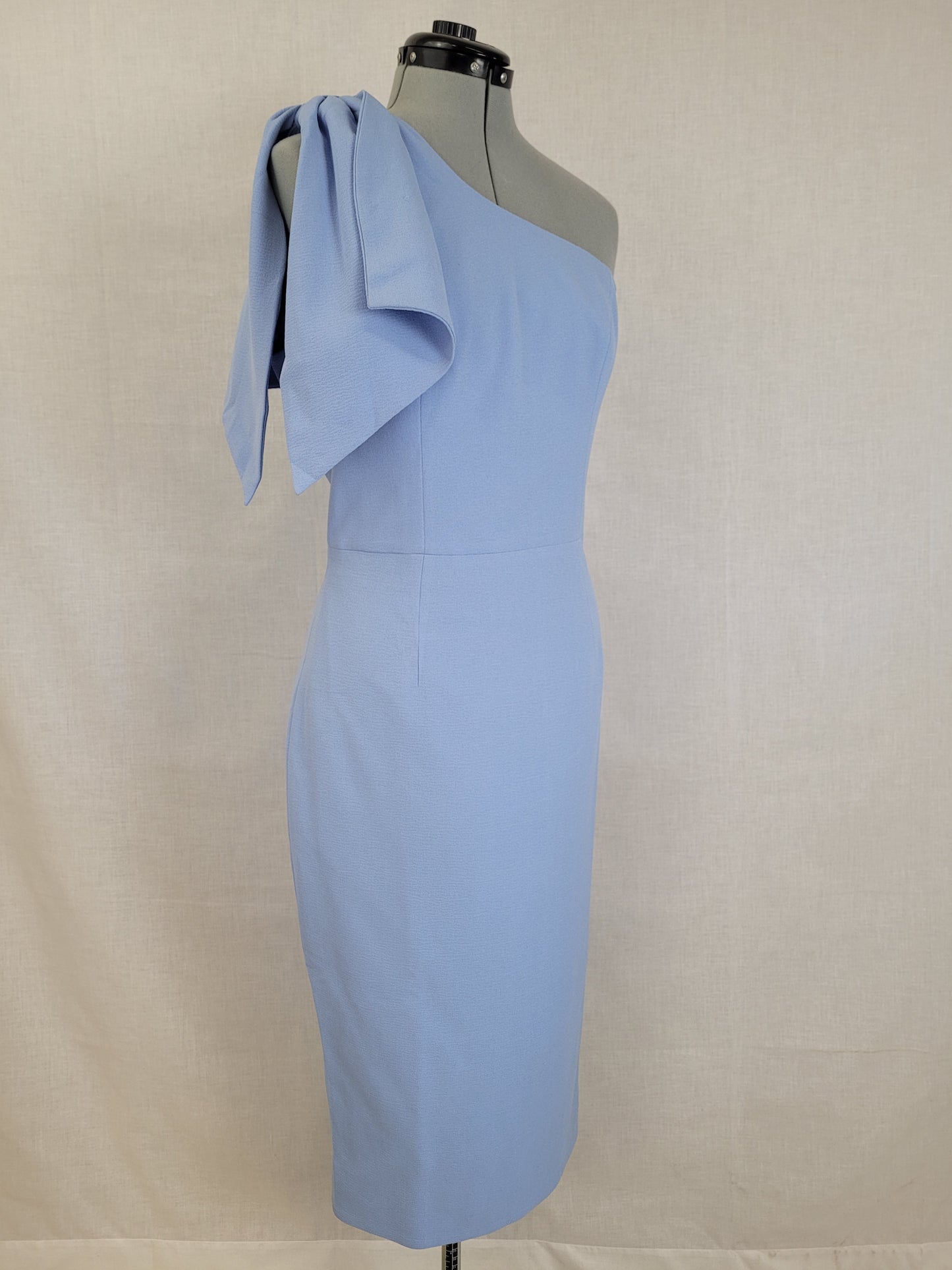 Dress the Population Tiffany One-Shoulder Midi Blue Dress Sz Large