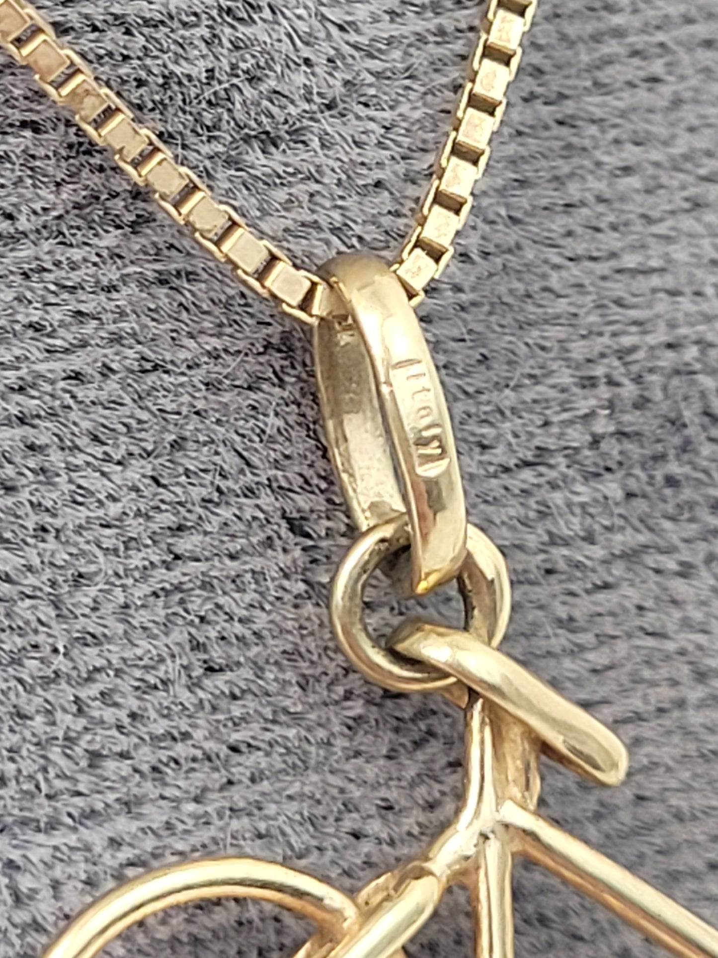 14K Solid Gold Bike Charm on 16" 14K Yellow Gold Chain