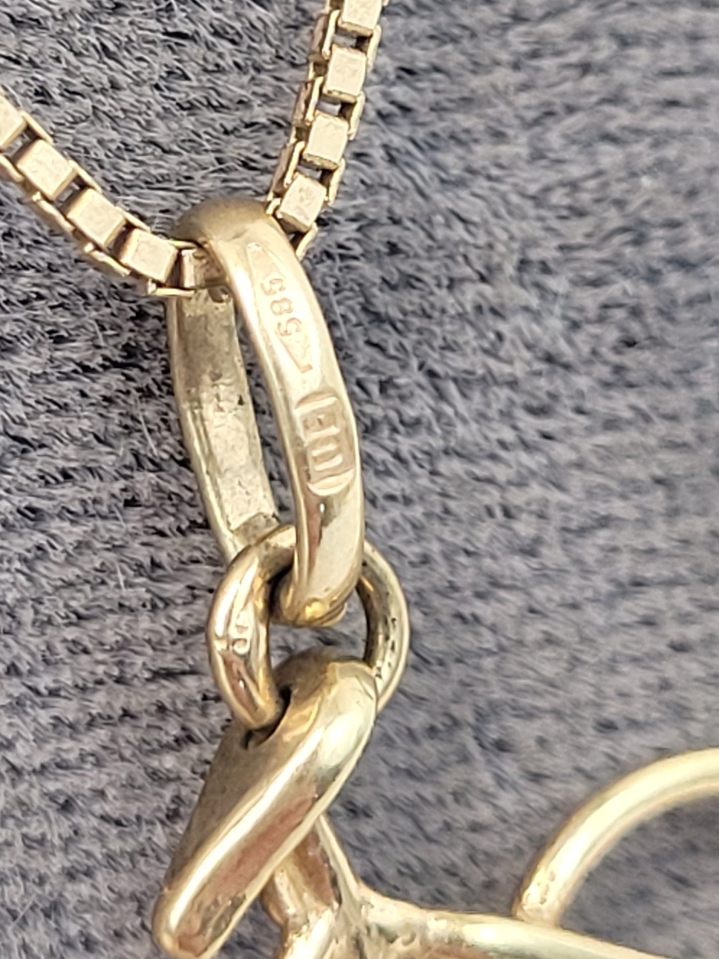 14K Solid Gold Bike Charm on 16" 14K Yellow Gold Chain