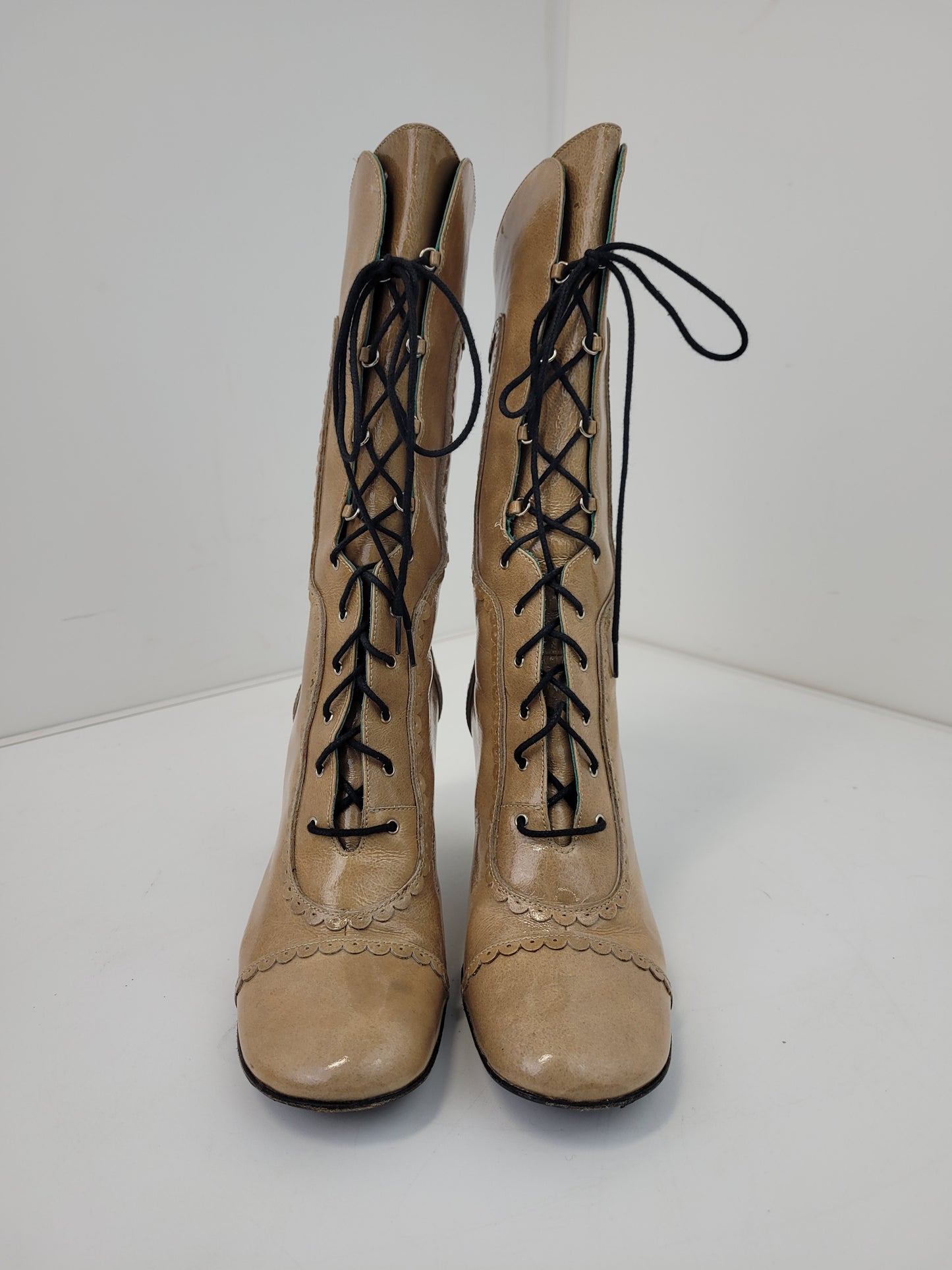 Coccinelle Lace-up Leather Boots Victorian Style Sz 6.5