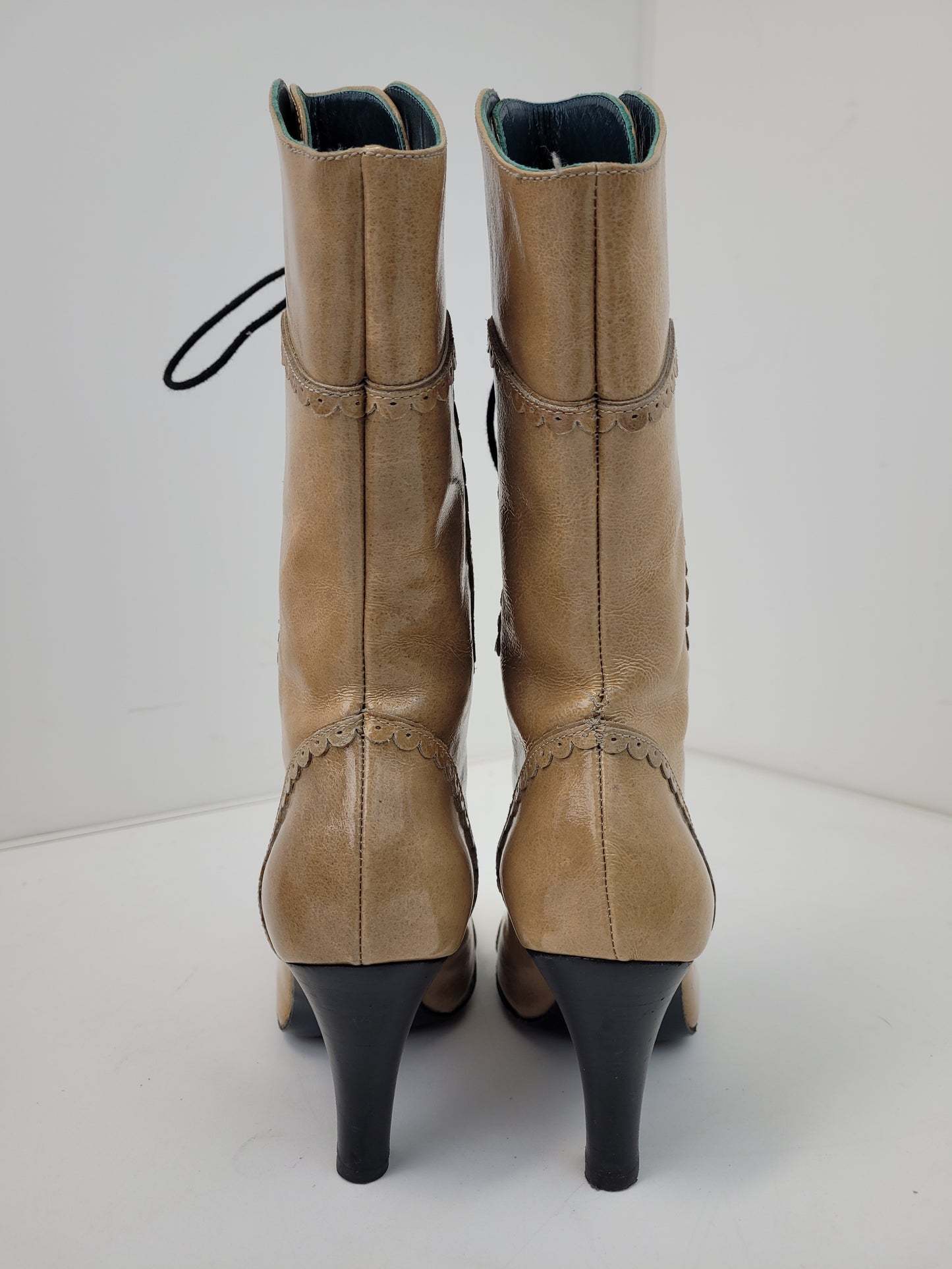 Coccinelle Lace-up Leather Boots Victorian Style Sz 6.5