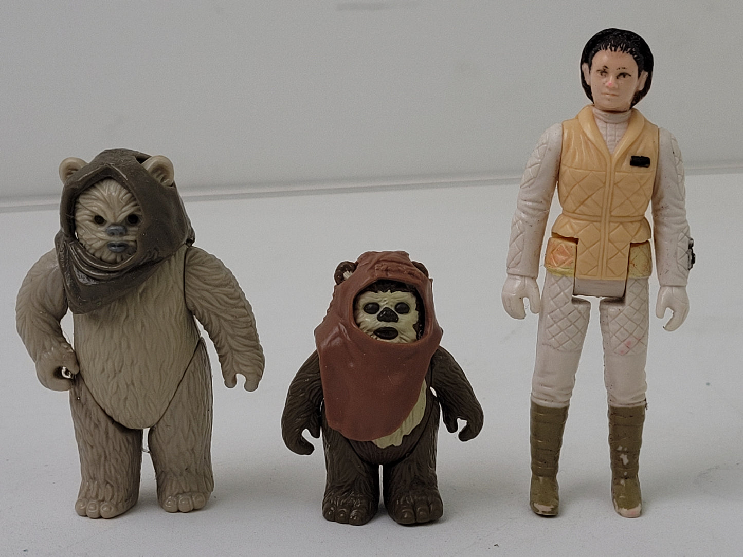 1980s Star Wars Figurines Lot Lumat Ewok, Wicket Ewok & Princess Leia