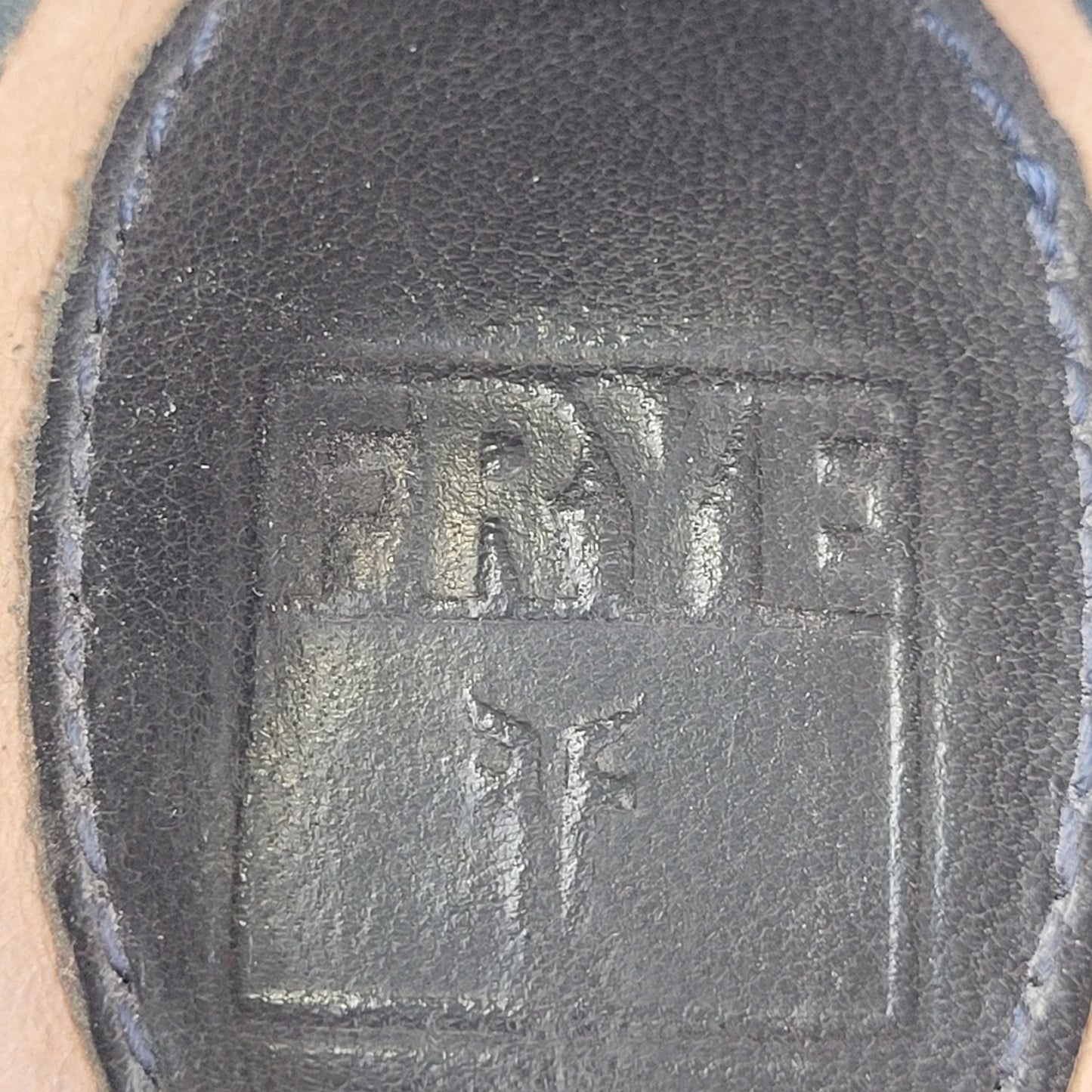 Frye Blue Leather Mary Jane Pumps with Big Wooden Buckle Sz 8 1/2