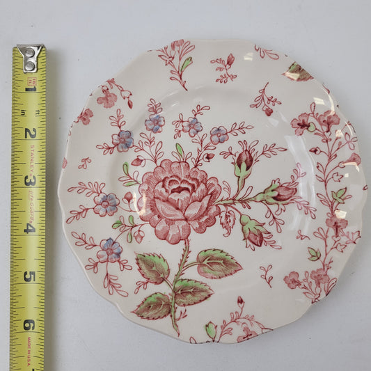 Rose Chintz Pink Floral Johnson Bros 6 1/4" Bread Dessert Plates 14-Count Made in England
