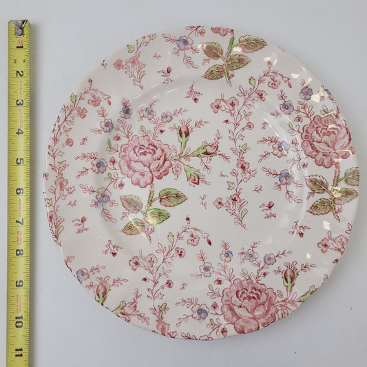 Rose Chintz Pink Floral Johnson Bros 10" Dinner Plate Made in England