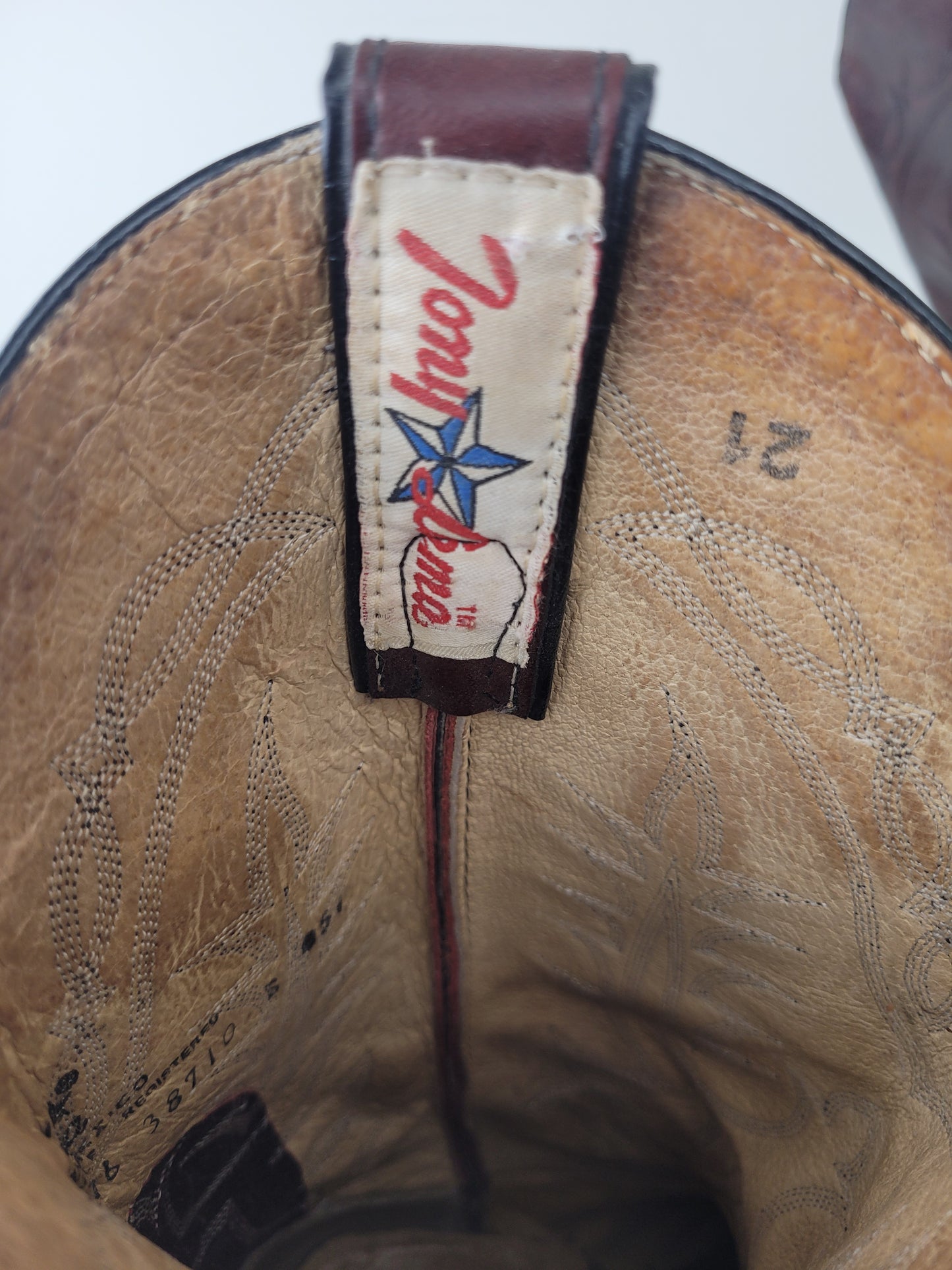 Vintage Tony Lama Brown Leather Cowboy Boots Men's Sz 7.5 EE/Women's Sz 9
