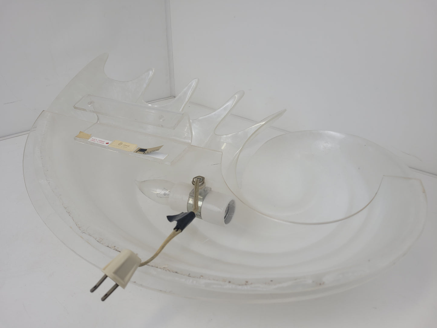 *RARE* Vintage 1970s Large Lucite Seashell Rougier Wall Light