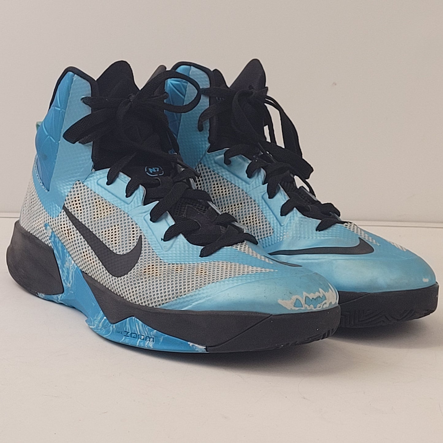 Nike Zoom Hyperfuse 2013 Blue Basketball Shoes 651636-144 Men's Sz 12