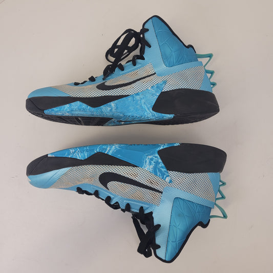 Nike Zoom Hyperfuse 2013 Blue Basketball Shoes 651636-144 Men's Sz 12