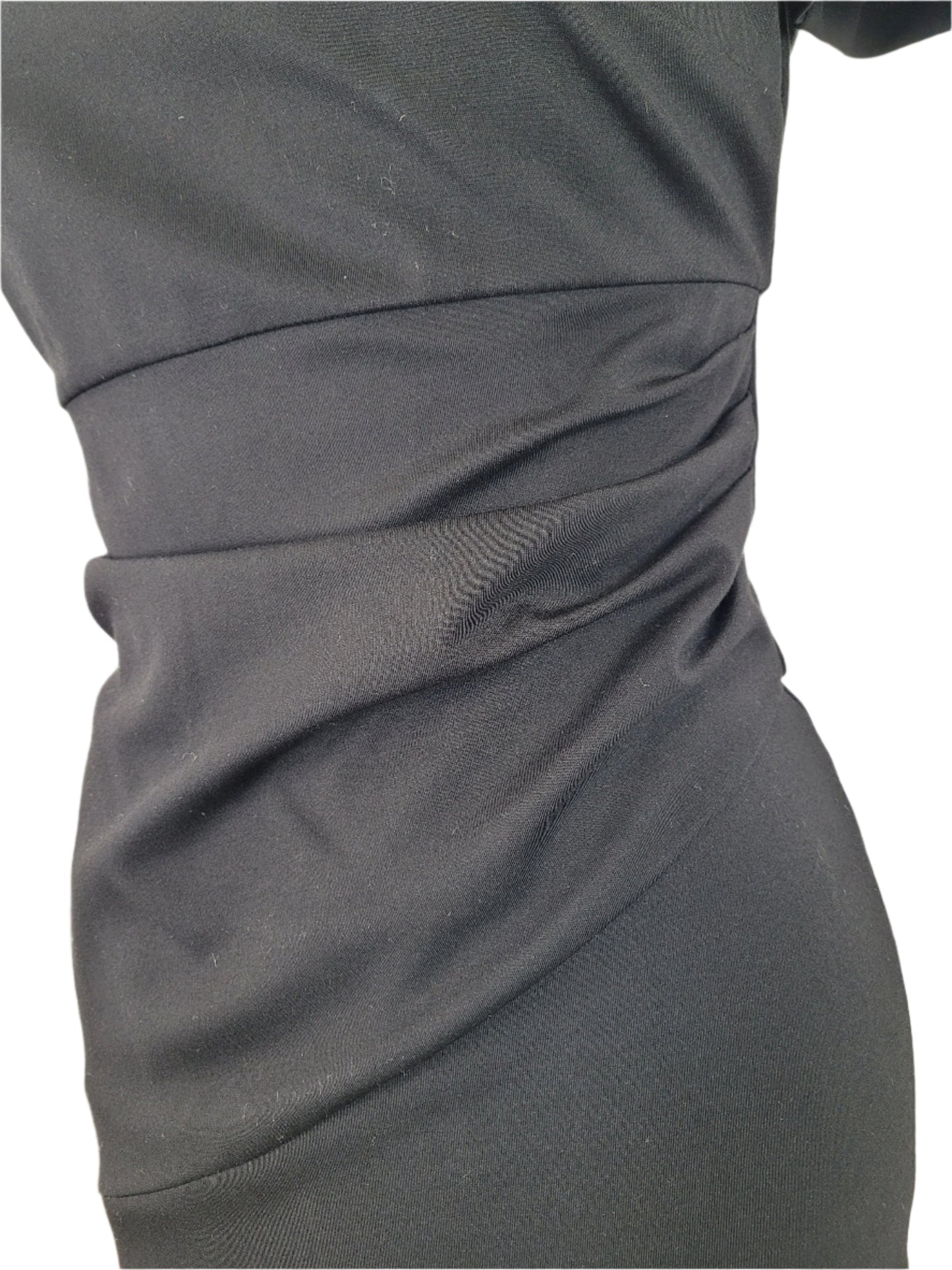 Diane Von Furstenberg Little Black Sheath Dress Knit Bodycon Sz 6 EUC