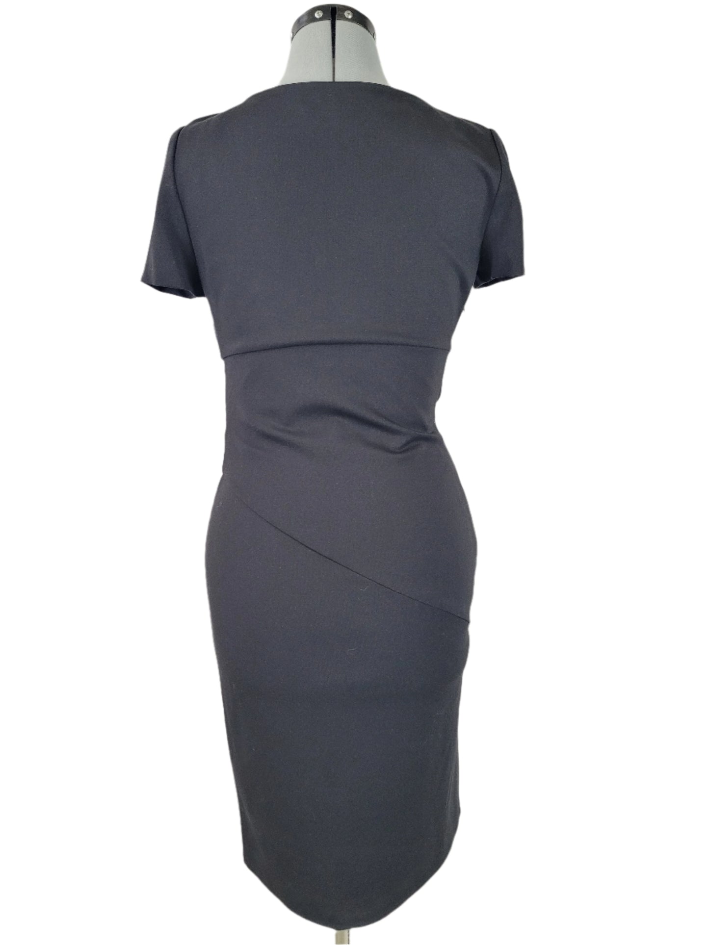 Diane Von Furstenberg Little Black Sheath Dress Knit Bodycon Sz 6 EUC