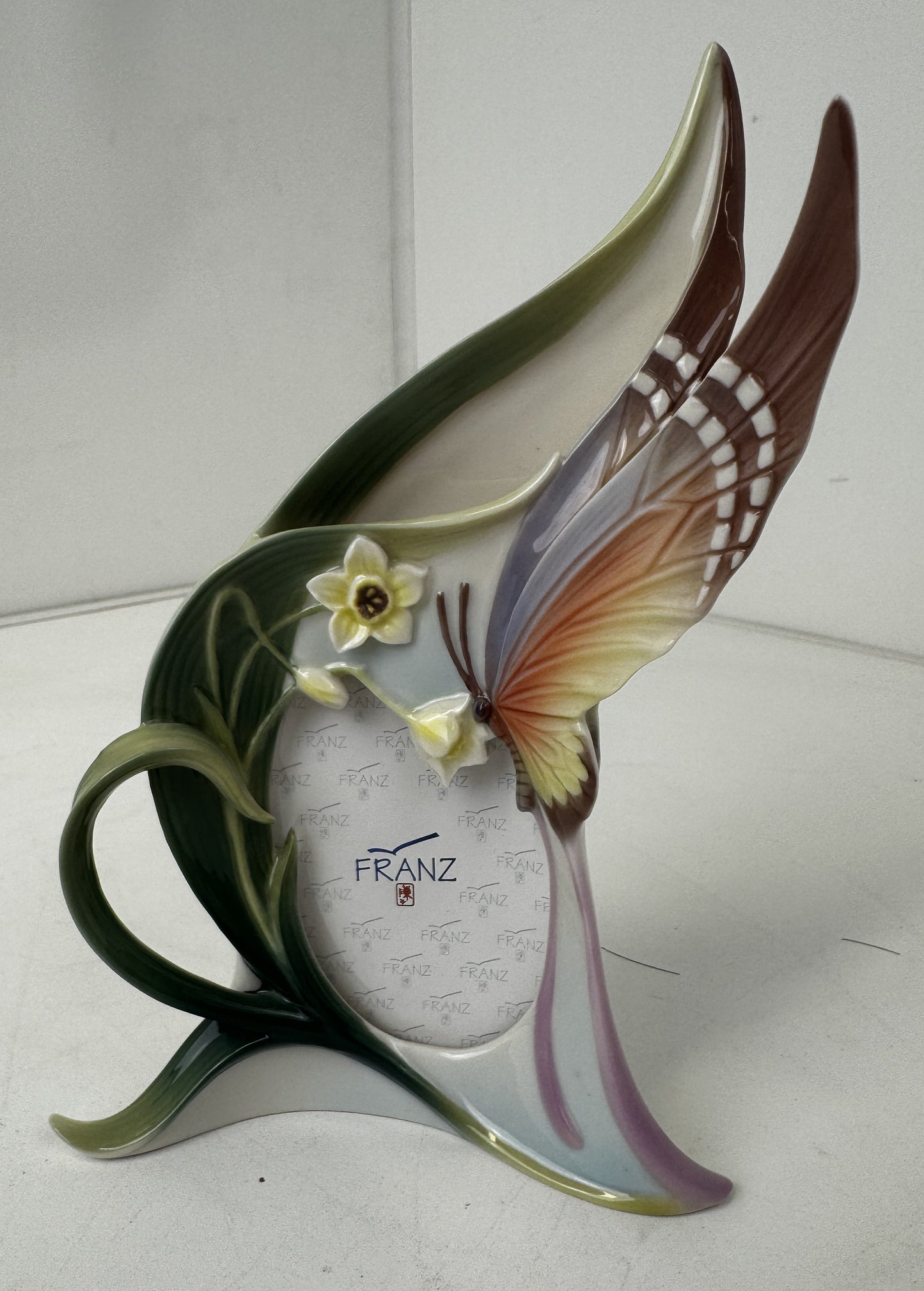 Franz Porcelain Sculpted Picture Frame Papillon Butterfly