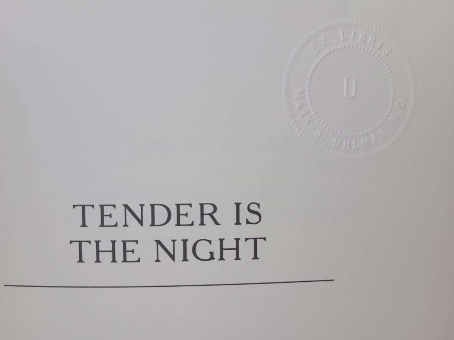 Tender is the Night and Book Plate Fitzgerald Easton Press Leather Edition 1991