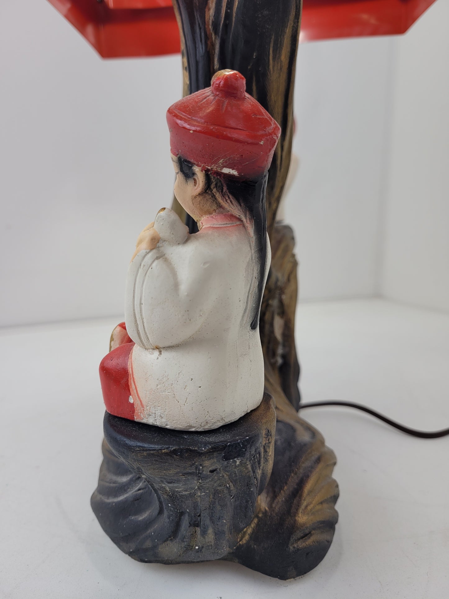 1955 Silvestri Bros Asian Figures Table Lamp Mid Century Modern