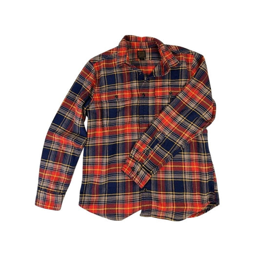 Filson Vintage Style Flannel Blue, Red, and Yellow Work Shirt Men's Sz L