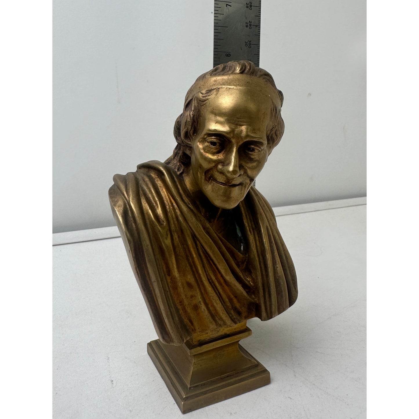 19th-Century Bronze Bust of Voltaire After Jean-Antoine Houdon by Bellair & Co Berlin