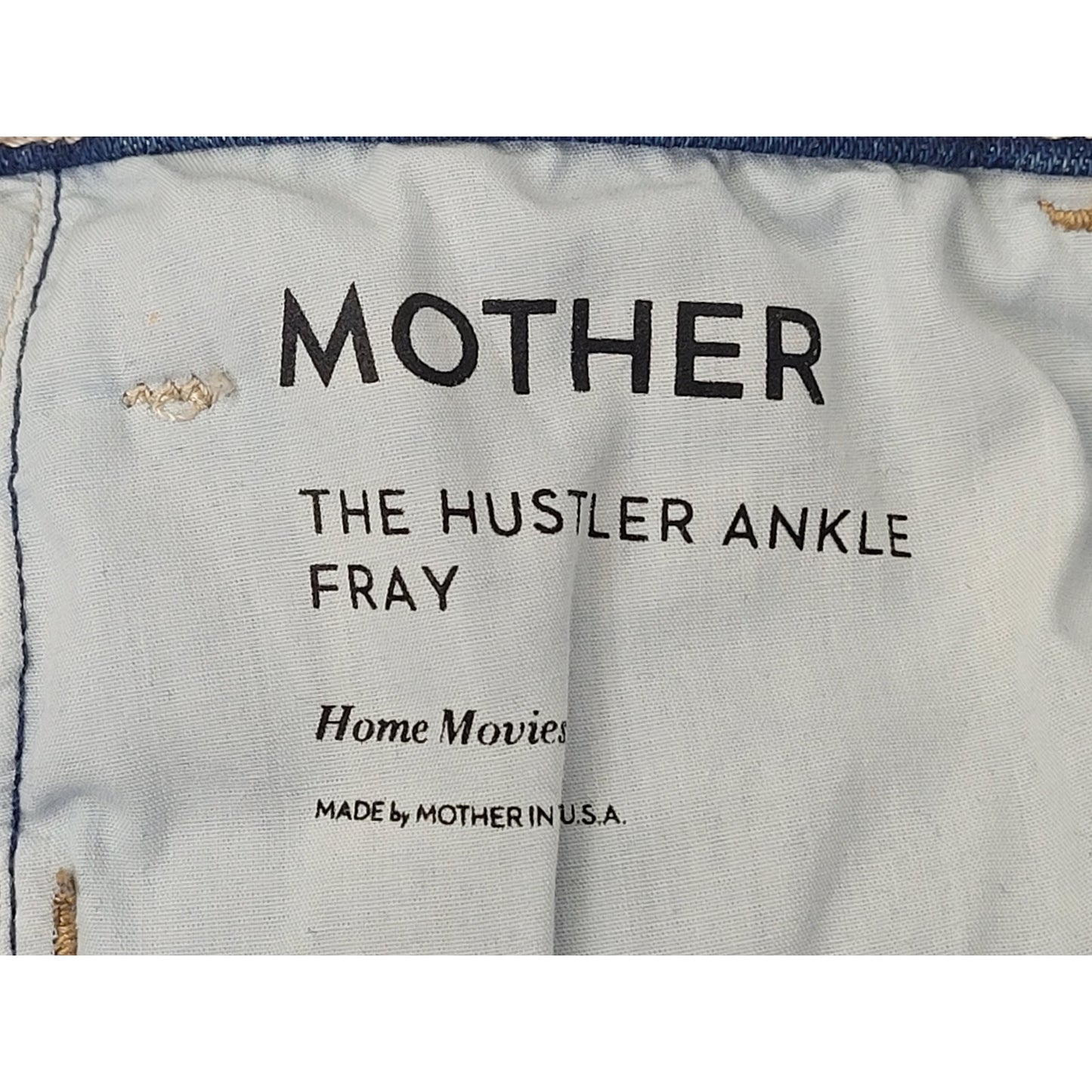 Mother The Hustler Ankle Fray Cropped Straight Leg Medium Wash Jeans Sz 28