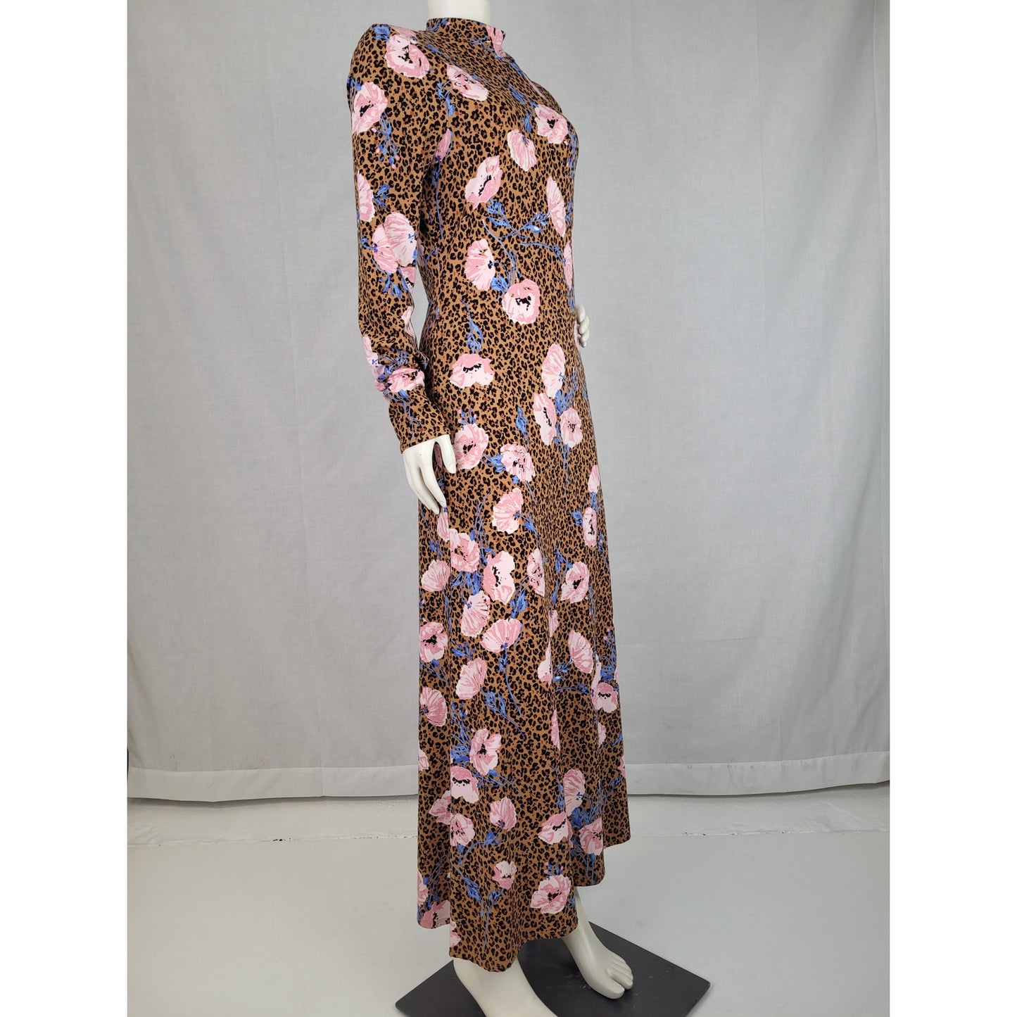 Free People Women's Retro Romance Midi Maxi Dress Camel Combo, Floral Print Sz S