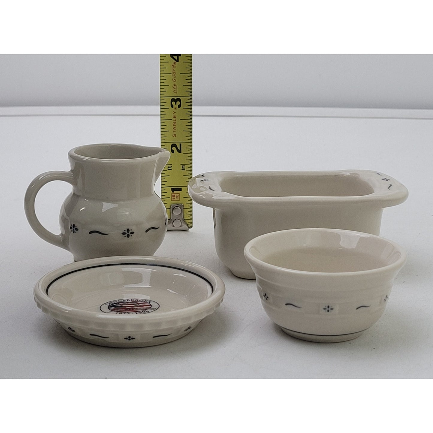 Longaberger Pottery Collectible Miniature Set of 4