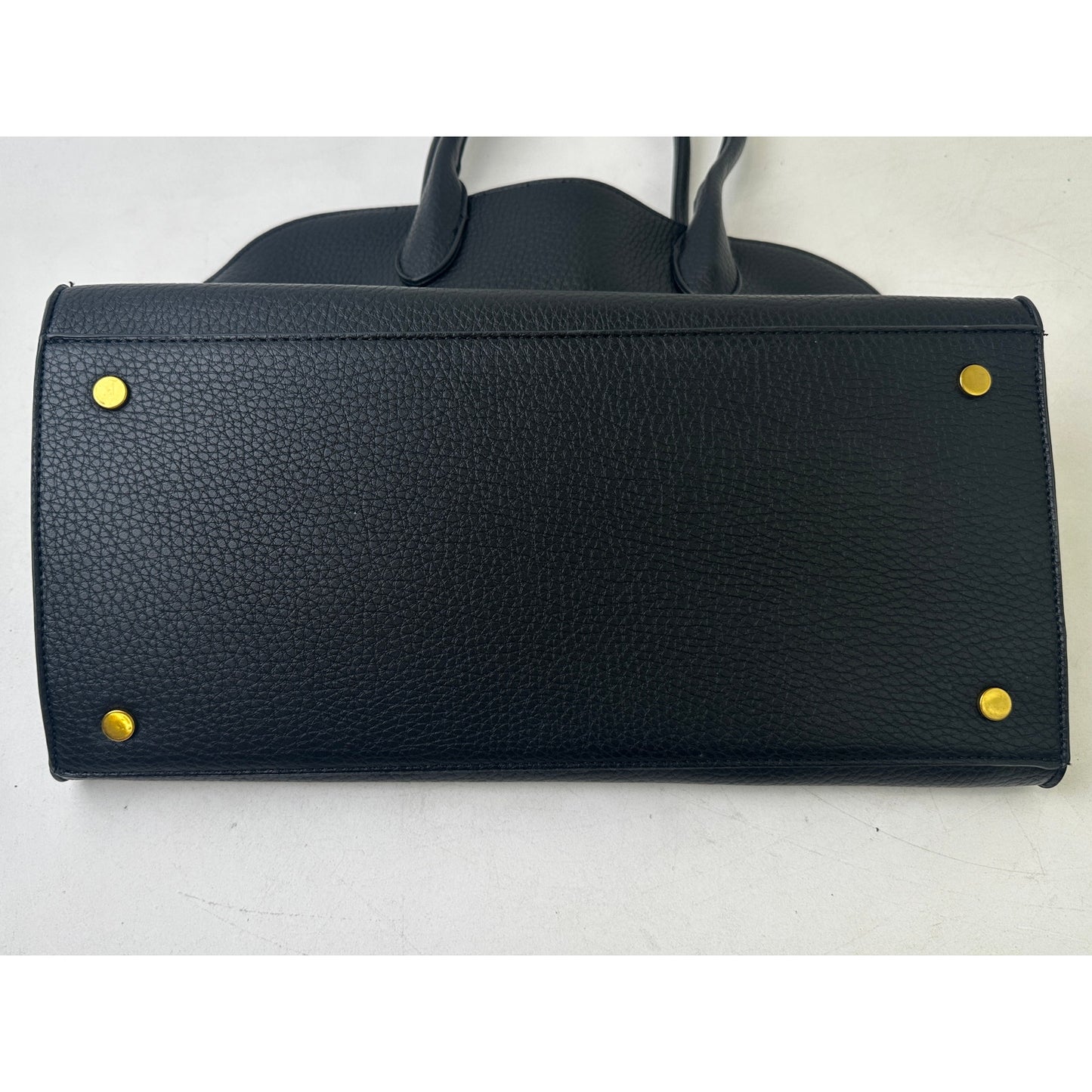 Miztique Black Pebbled Vegan Leather Satchel Tote Bag