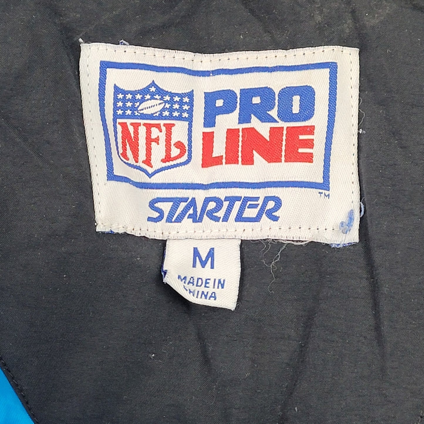 VTG 90s Oversized Carolina Panthers Starter Jacket Pro Line Hooded Men's Sz M