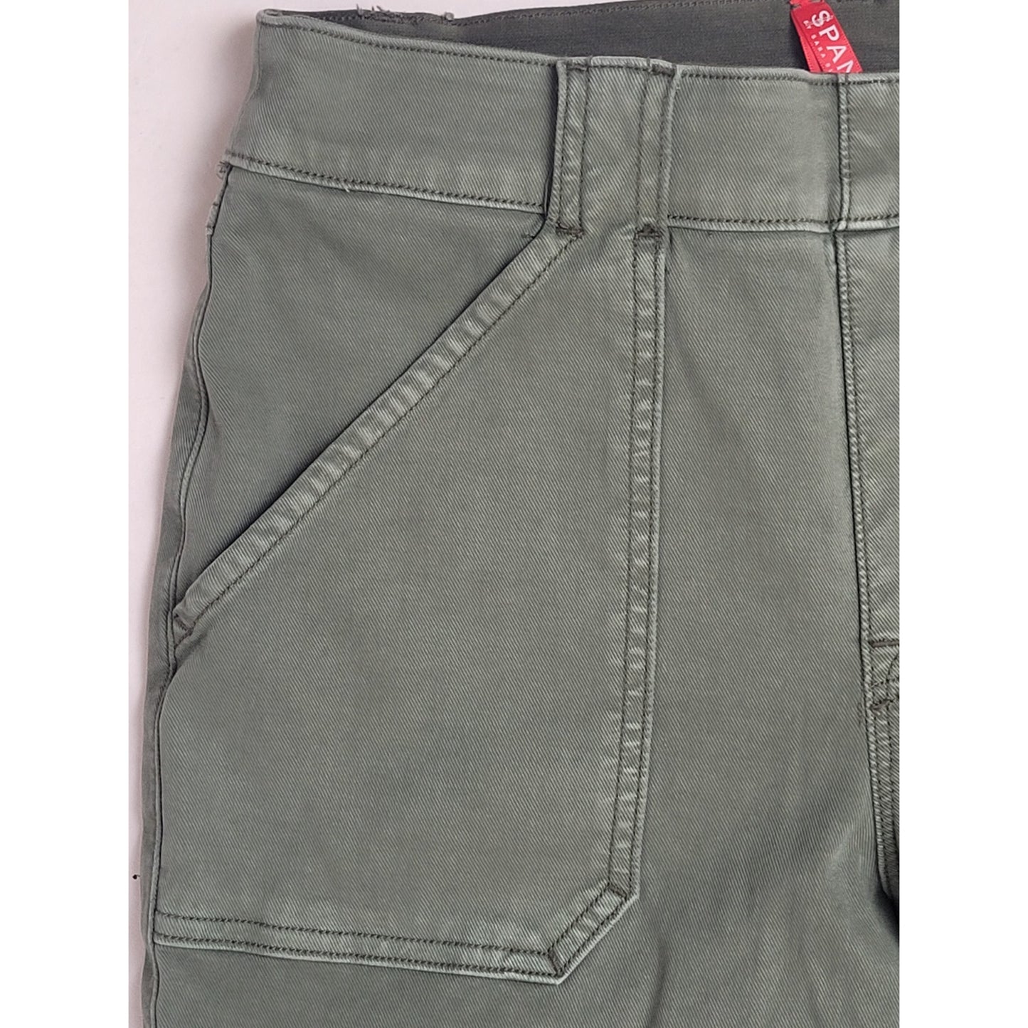 Spanx Stretch Twill Ankle Cargo Pant in Soft Sage Sz L Retail $128