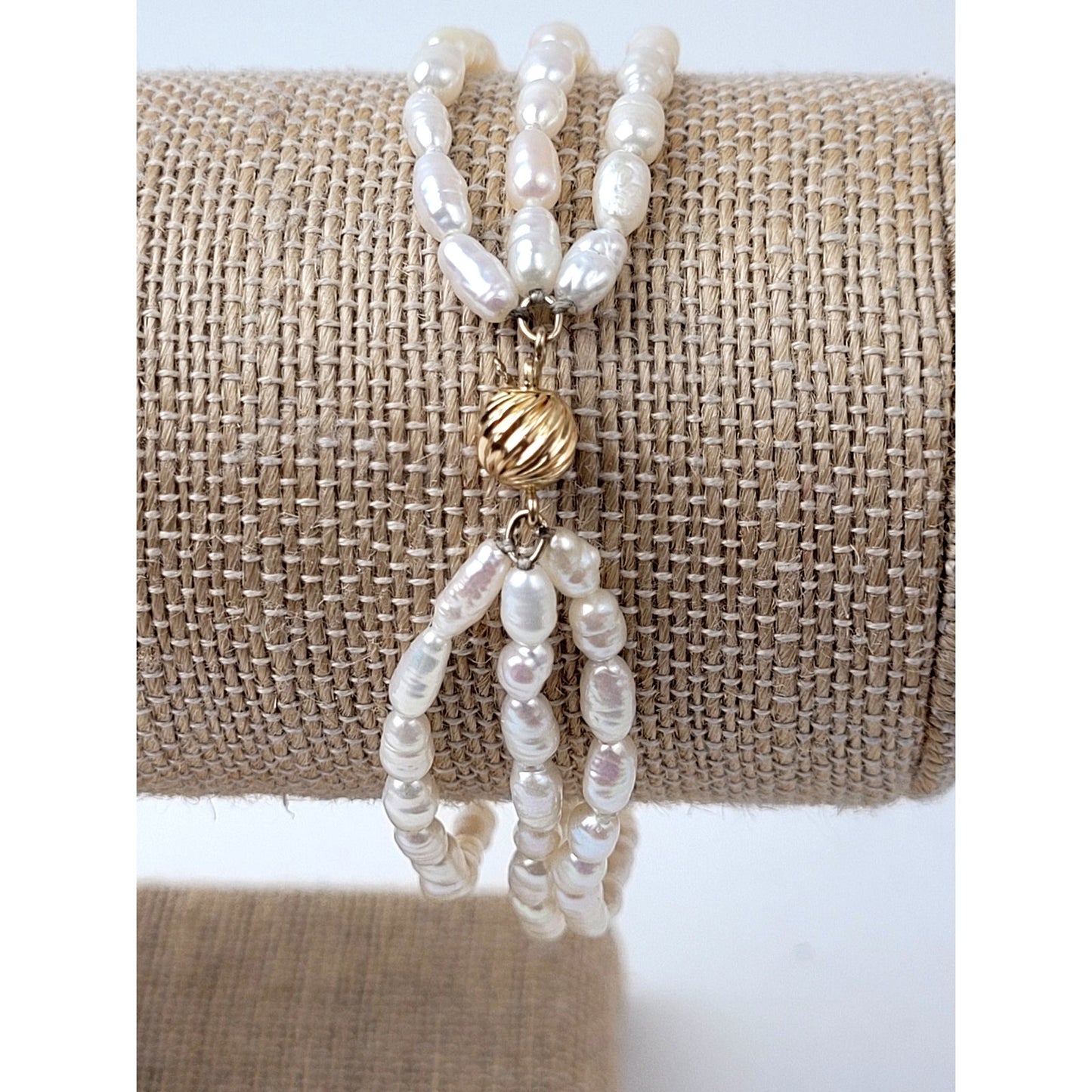 Freshwater Pearl Bracelet w 14K Yellow Gold Clasp 9.63 g