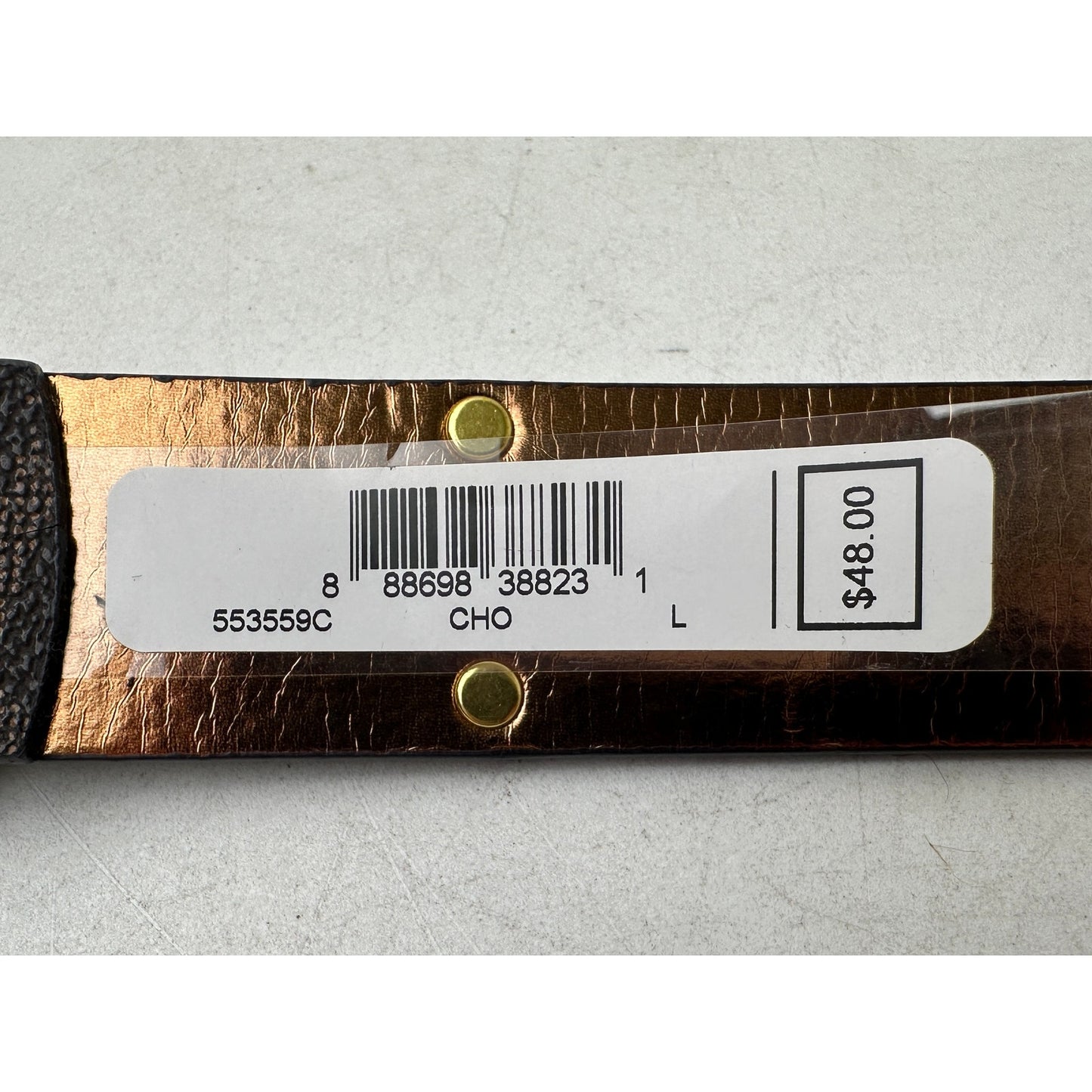 Michael Kors Signature Monogram Brown Belt W/ Gold Hardware Women's Sz L NWT