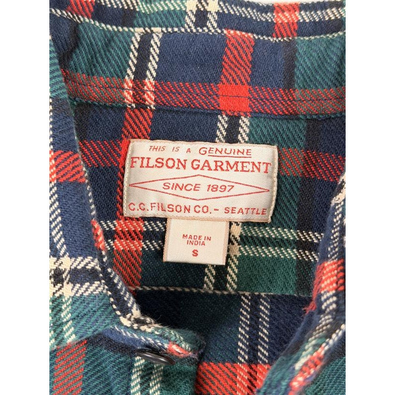 Filson Vintage Style Flannel Red, Black, and Green Work Shirt Men's Sz S