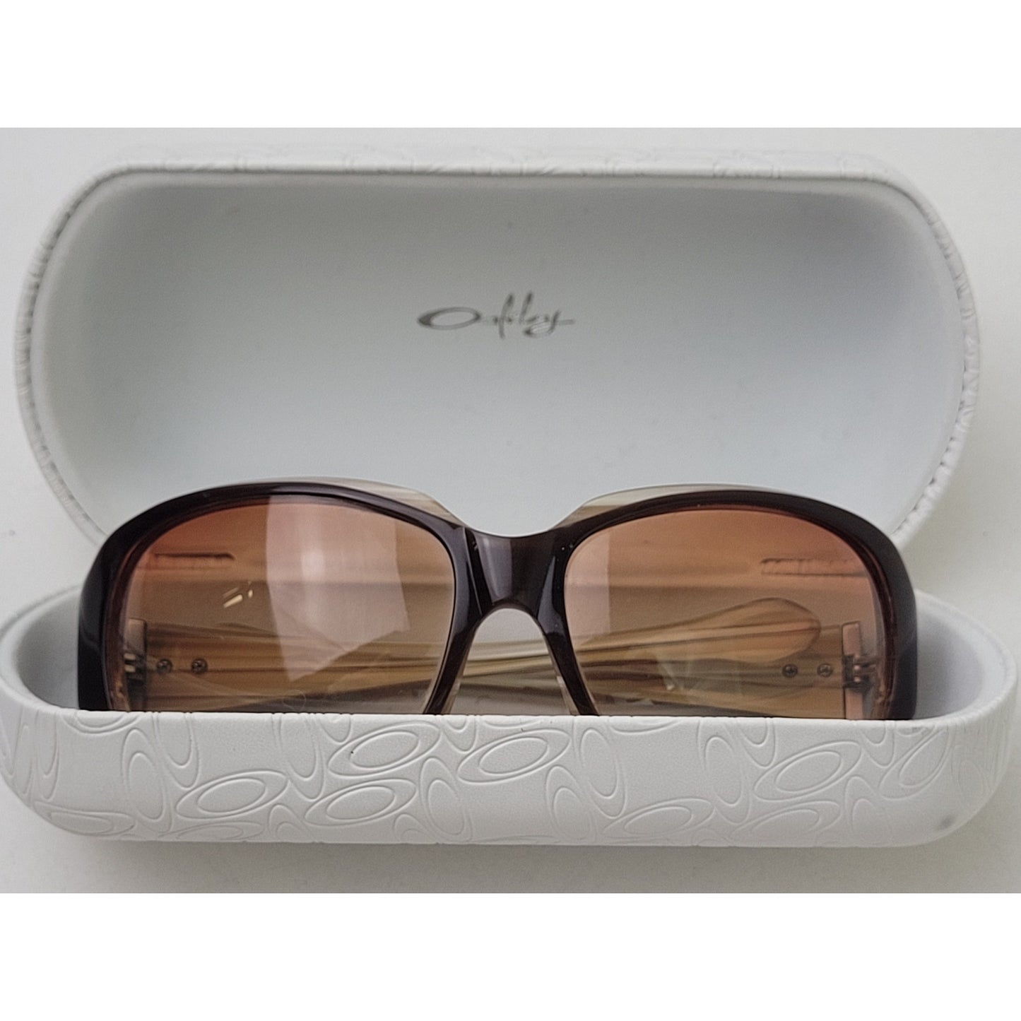 Y2K Oakley Script Bronze Gradient Women's Sunglasses with Case