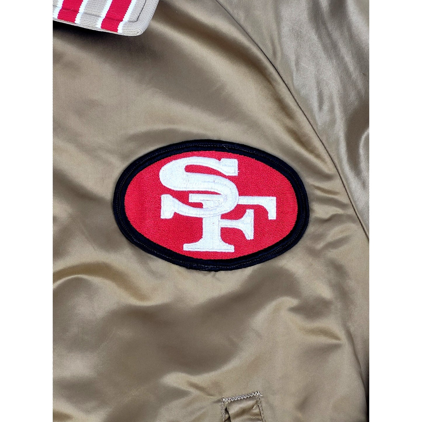Vintage NFL San Francisco 49ers Stahl-Urban Satin Bomber Jacket Sz M/L