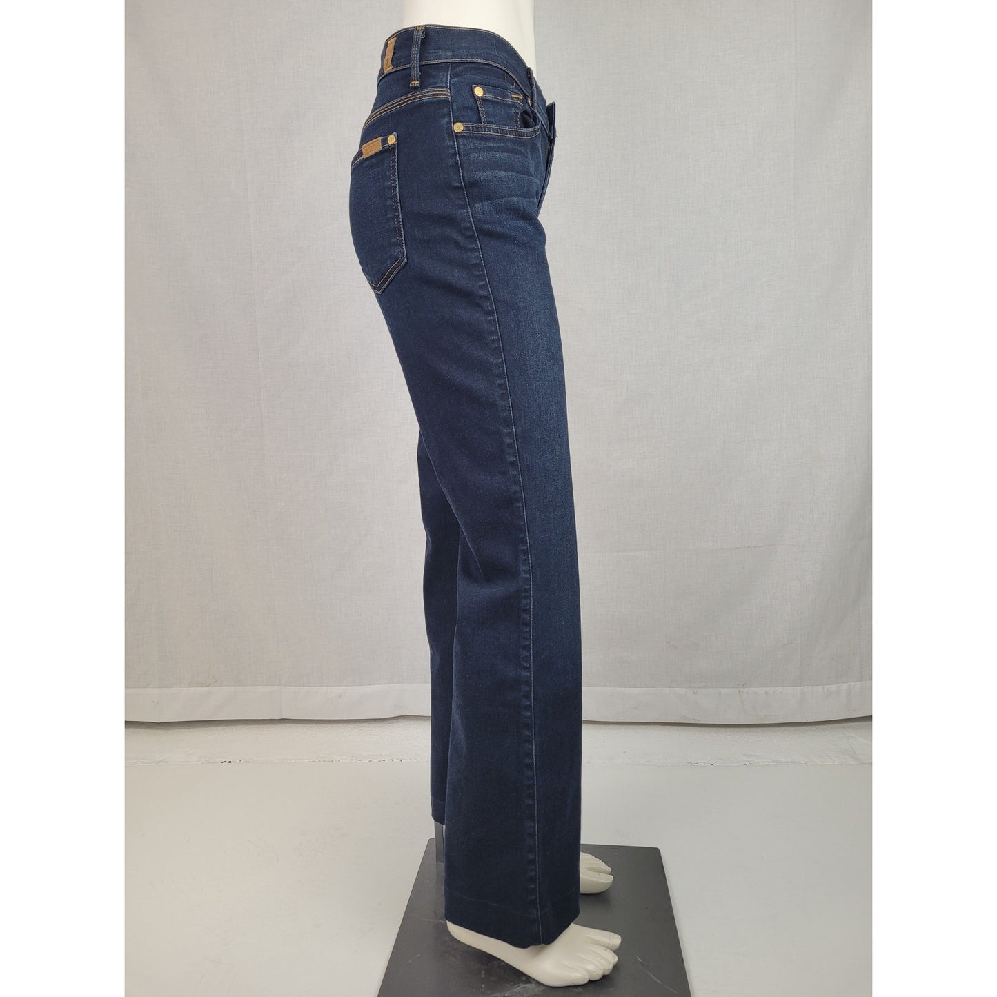 7 for All Mankind Ginger Dark Blue Jeans Flare Wide Leg Sz 29