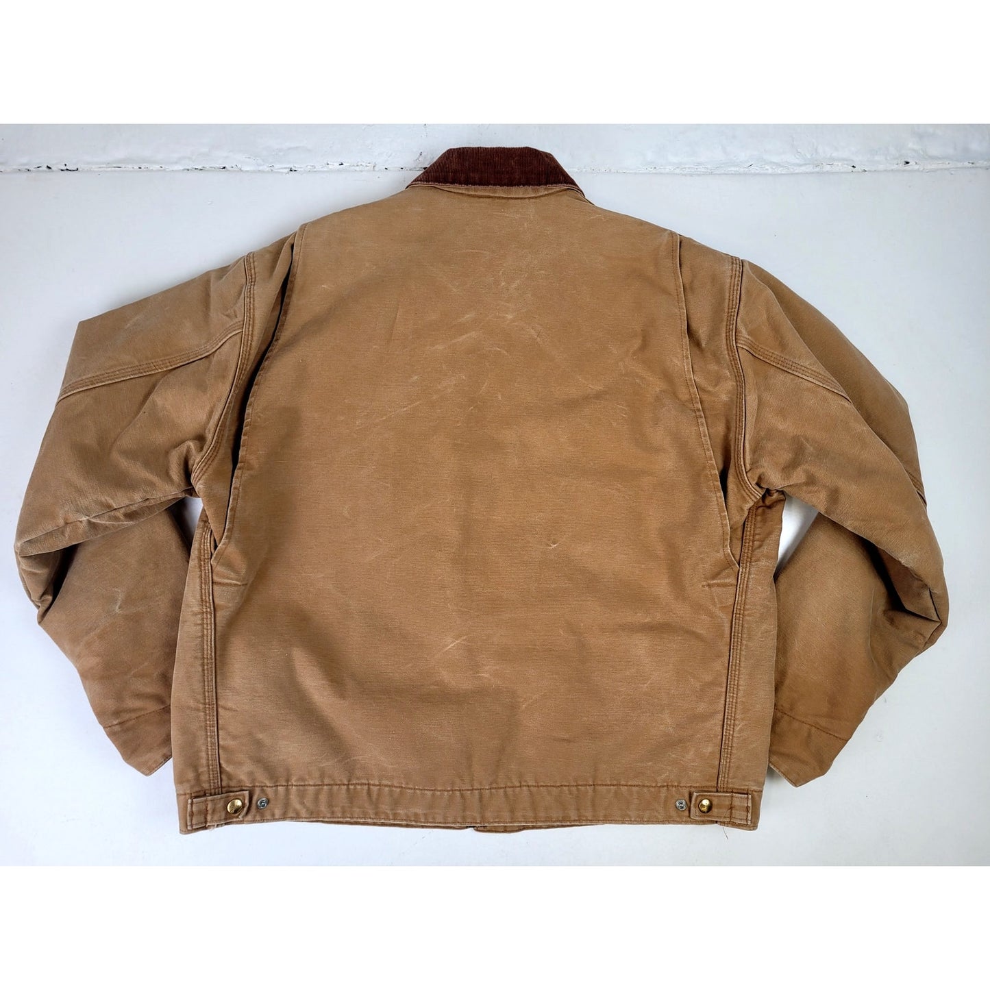Vintage 2005 Carhartt Brown Canvas Work Jacket Blanket Lined Men's Sz L/XL